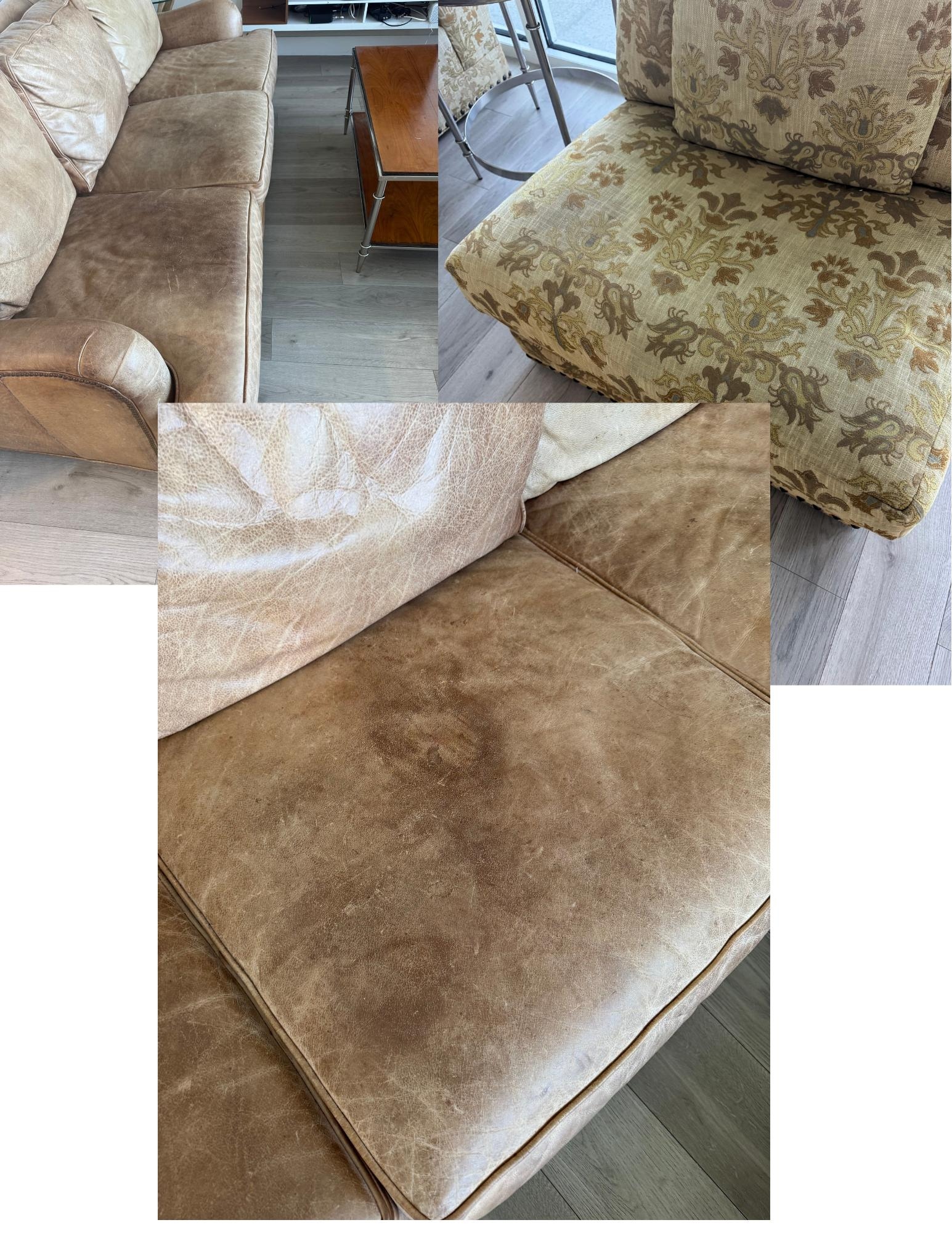 Dirty Furniture, the furniture is very used and dirty needs to be cleaned.