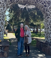 Real elk antler arch in Jackson center