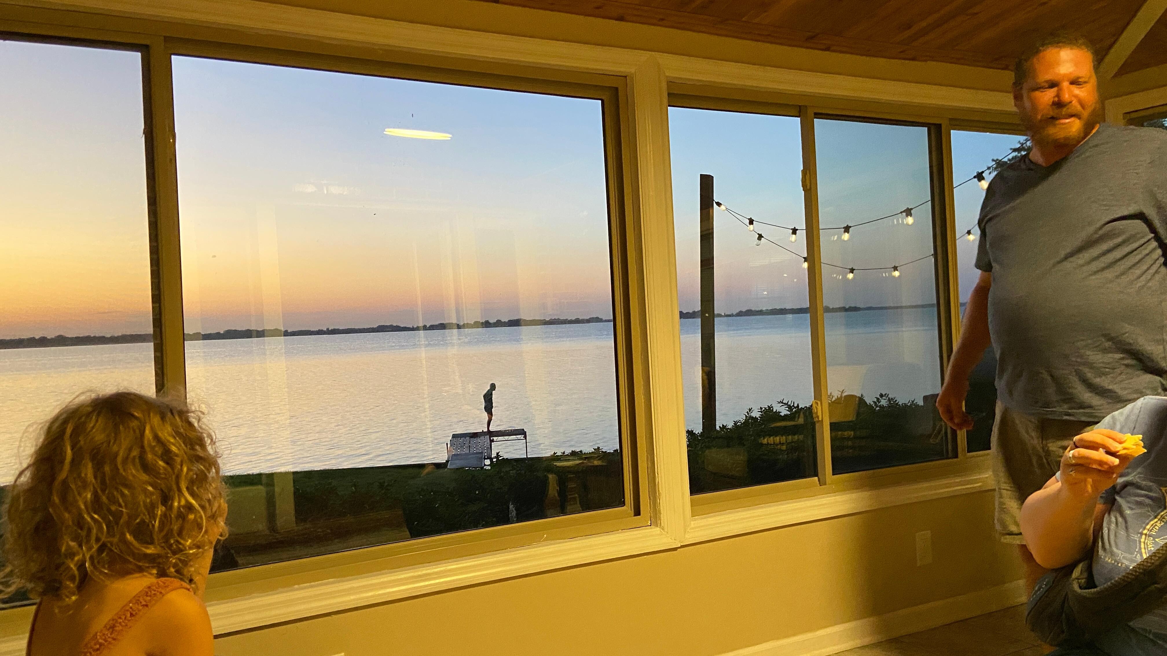 View of the lake from the sun porch