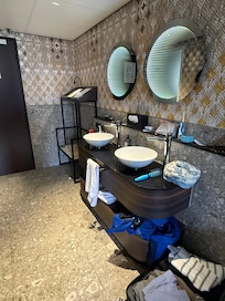Sinks in the living area!