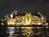 Night time view from the harbour taxi