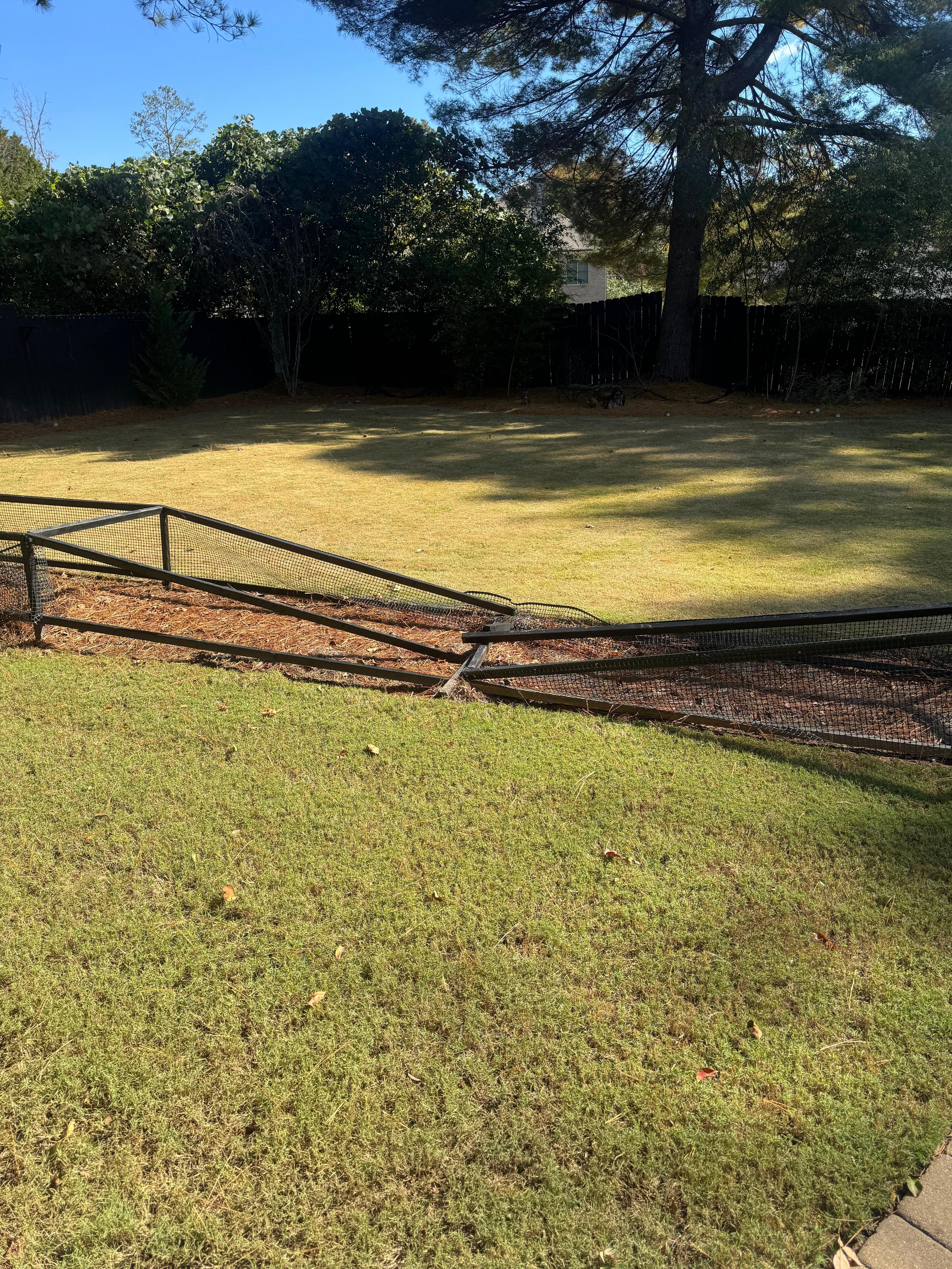 Broken back yard items 