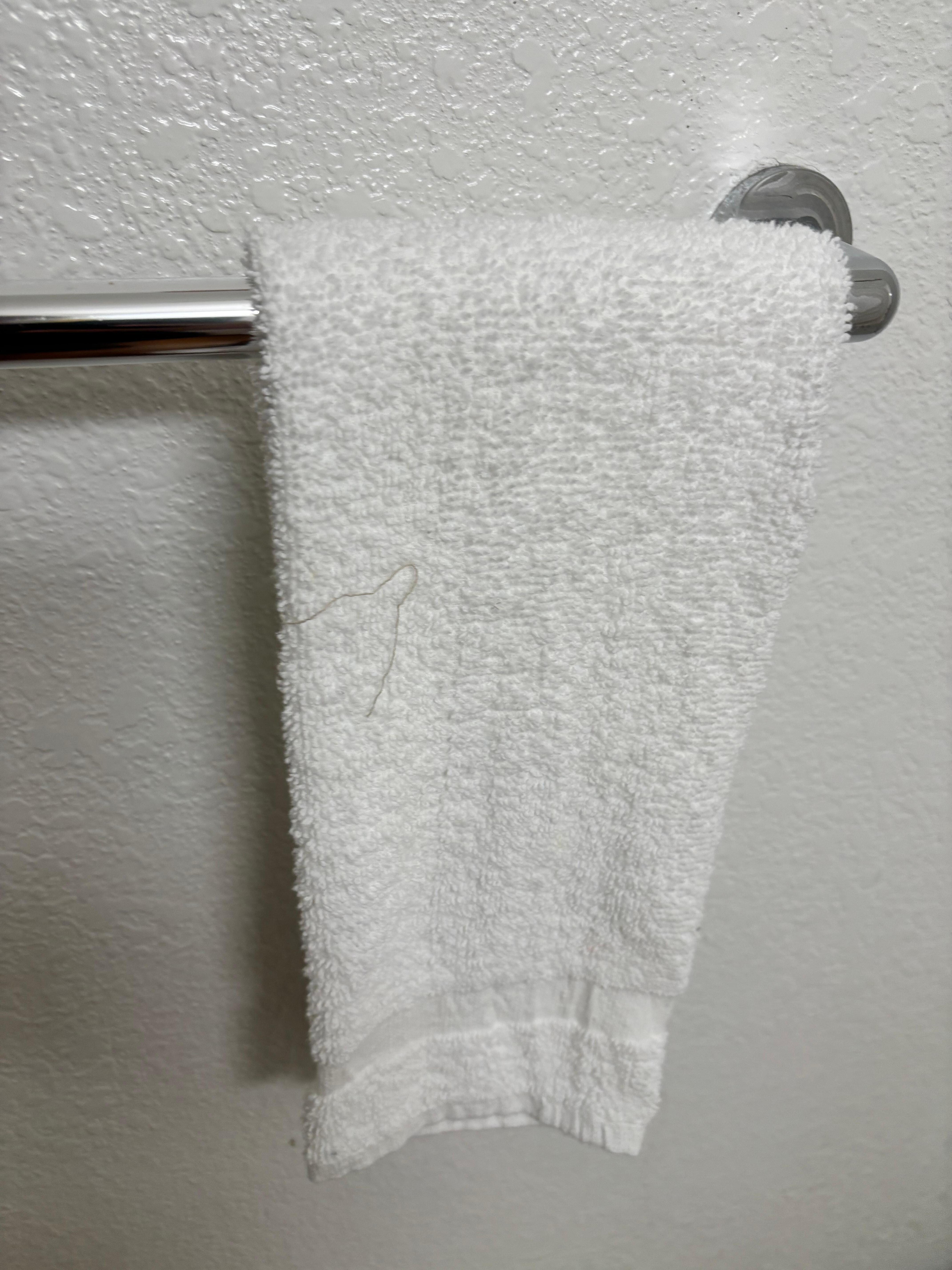 Hair on towel