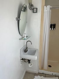 The very small sink. very small.
