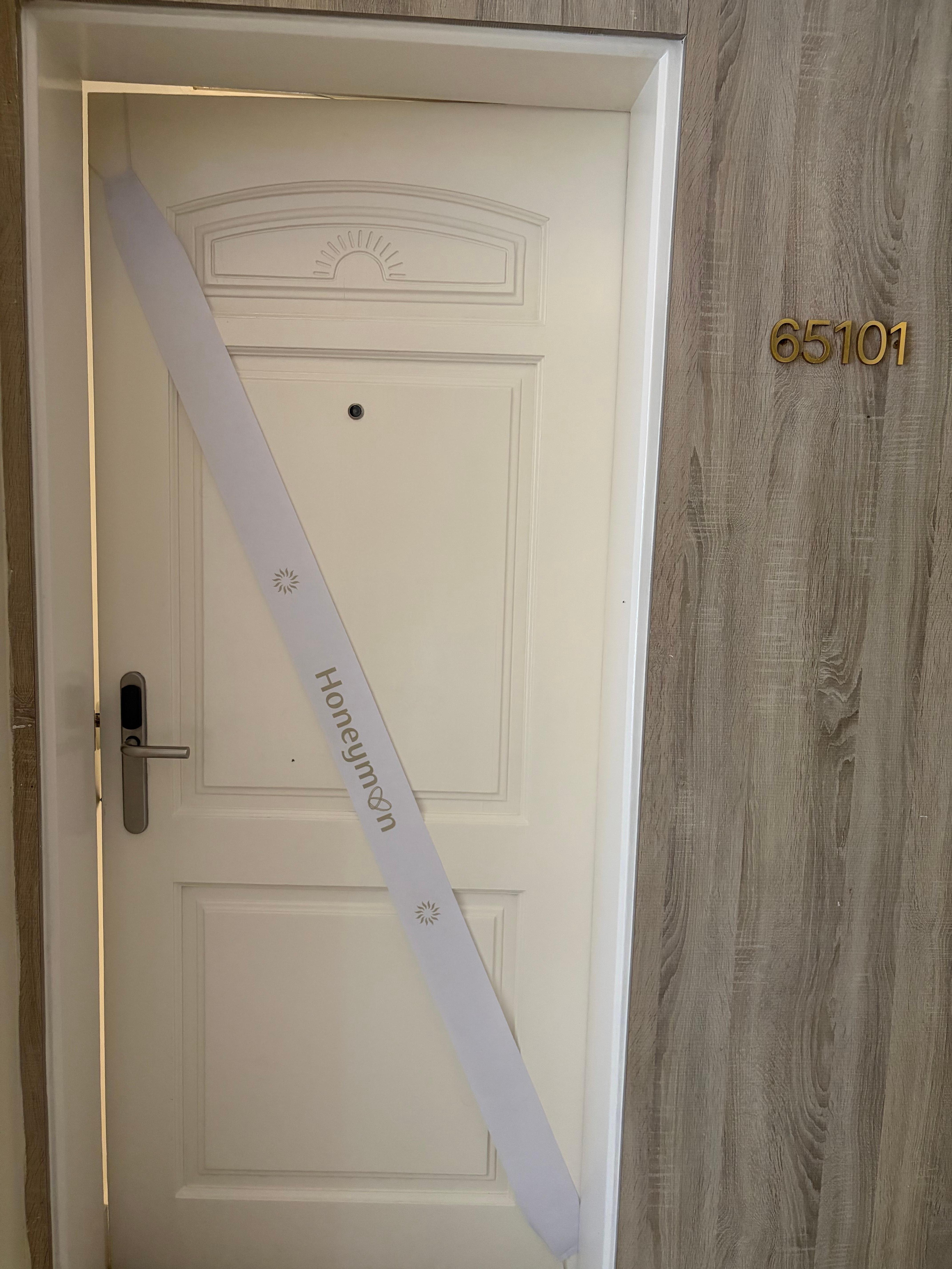 Front door and room number