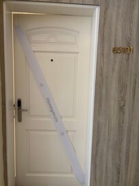 Front door and room number