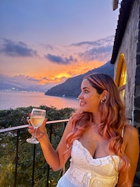 Dinner during sunset.