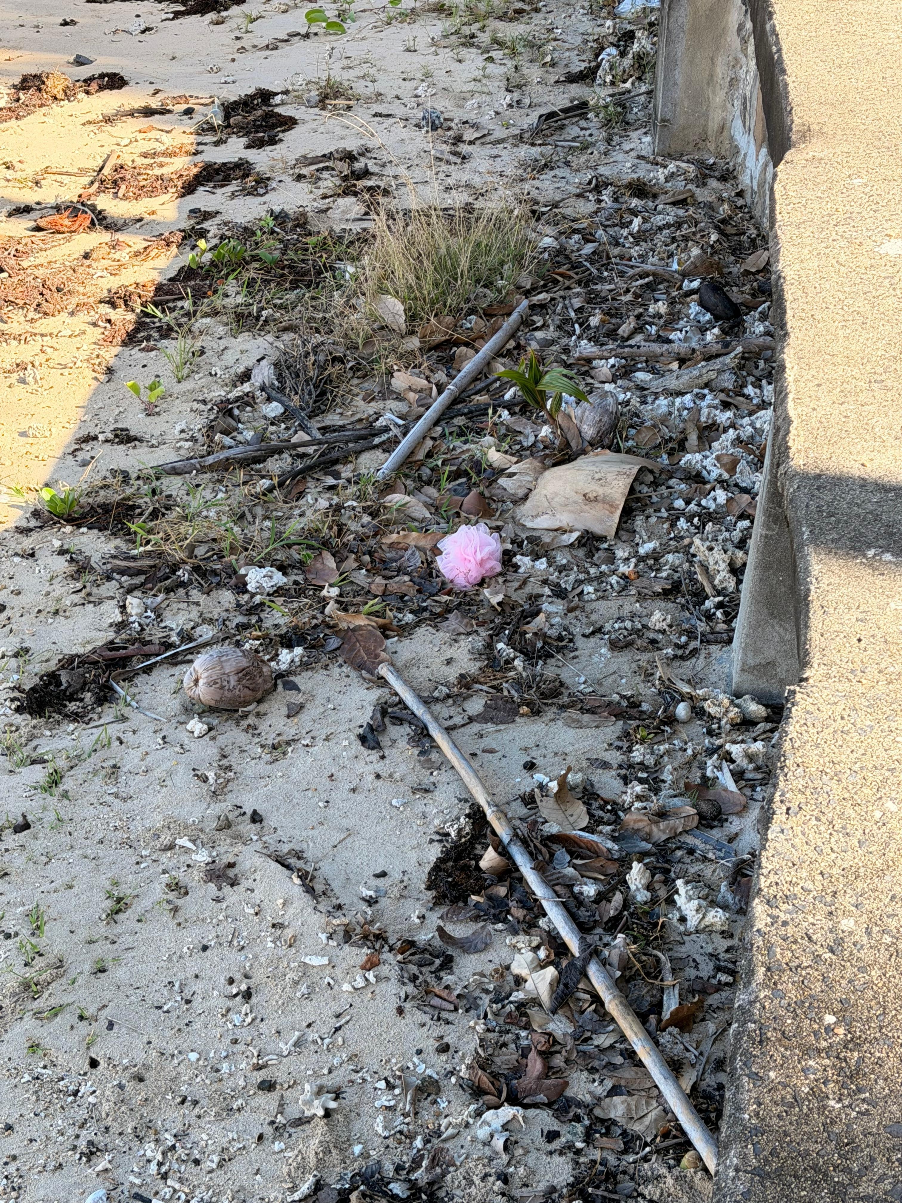Bottles and junk everywhere.