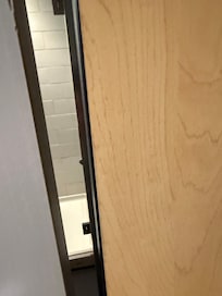 This was the bathroom door gap from outside of the bathroom.
