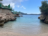 Public beach across the street