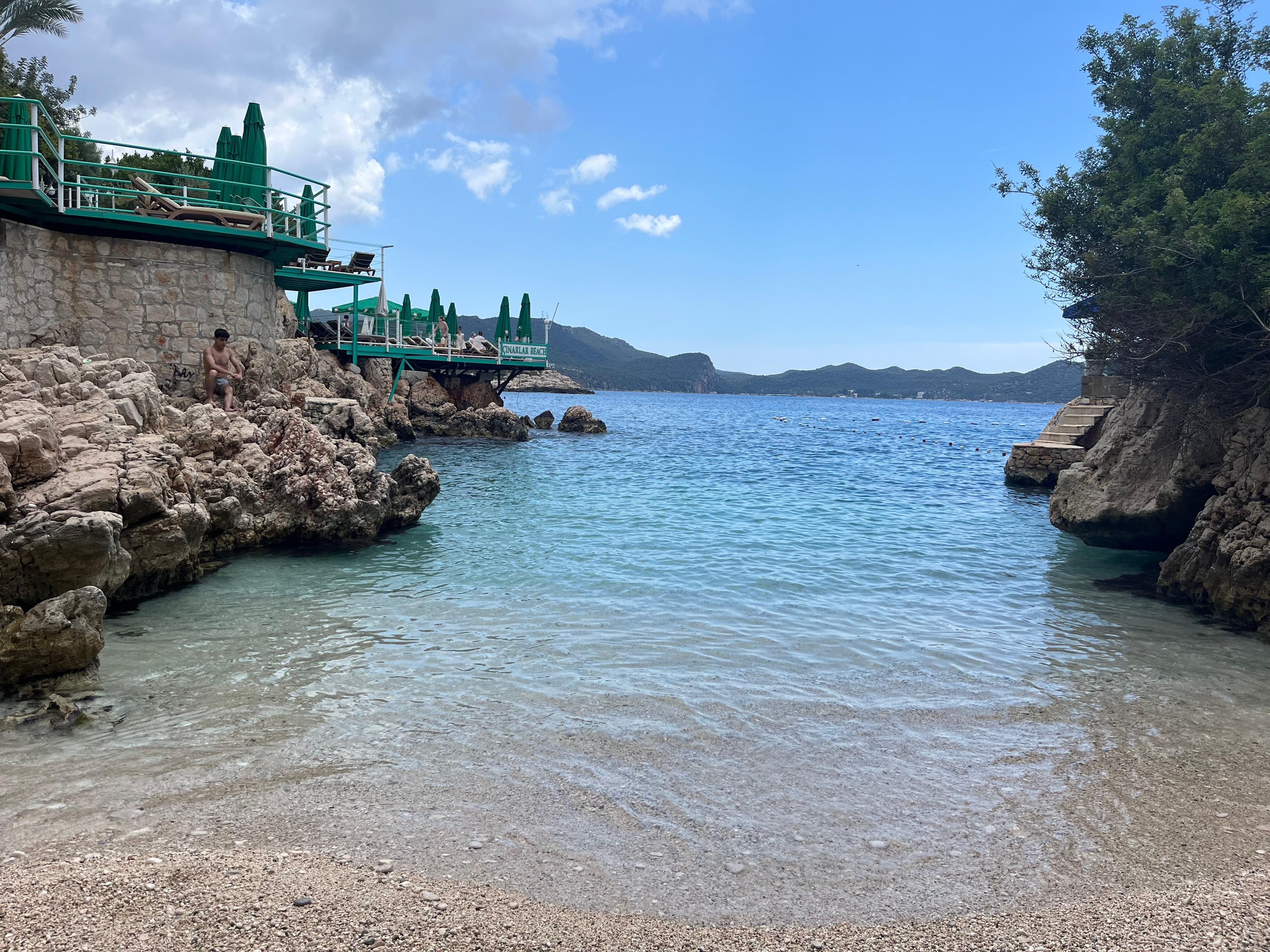 Public beach across the street