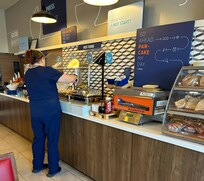 Buffet was well stocked with freshly made items