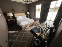 Queen room. Compact but clean.