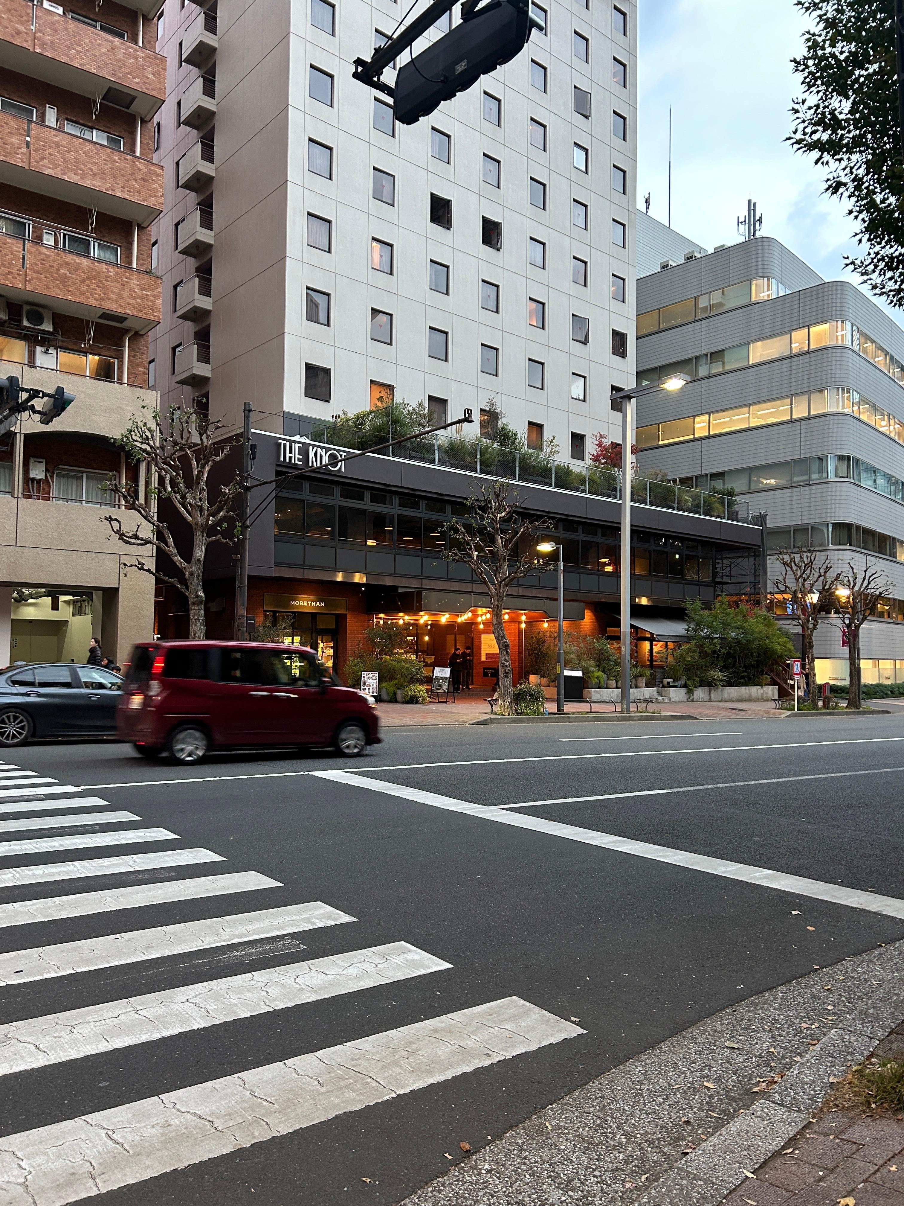 Outside street view of hotel entrance 