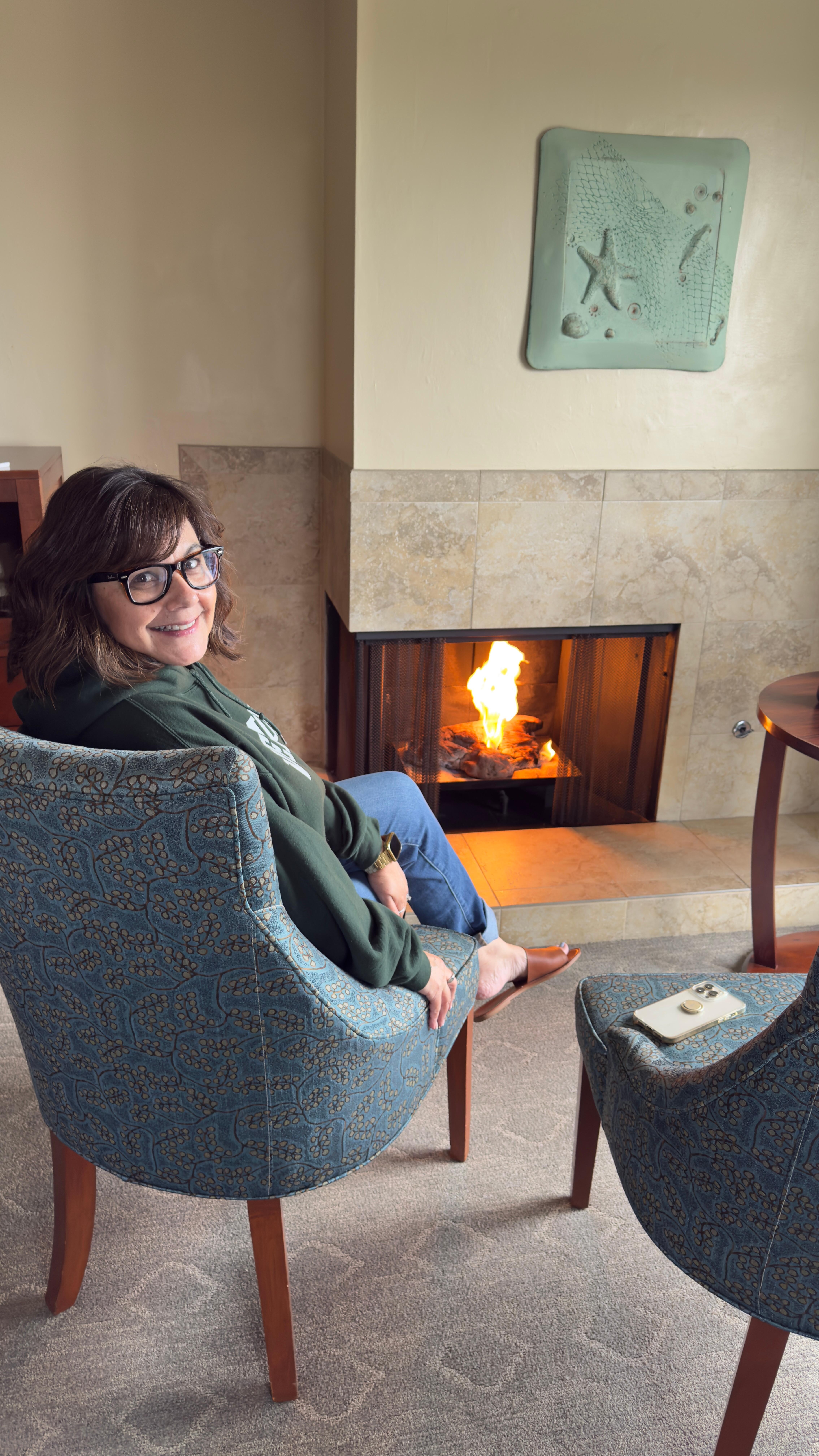 Warm fireplace