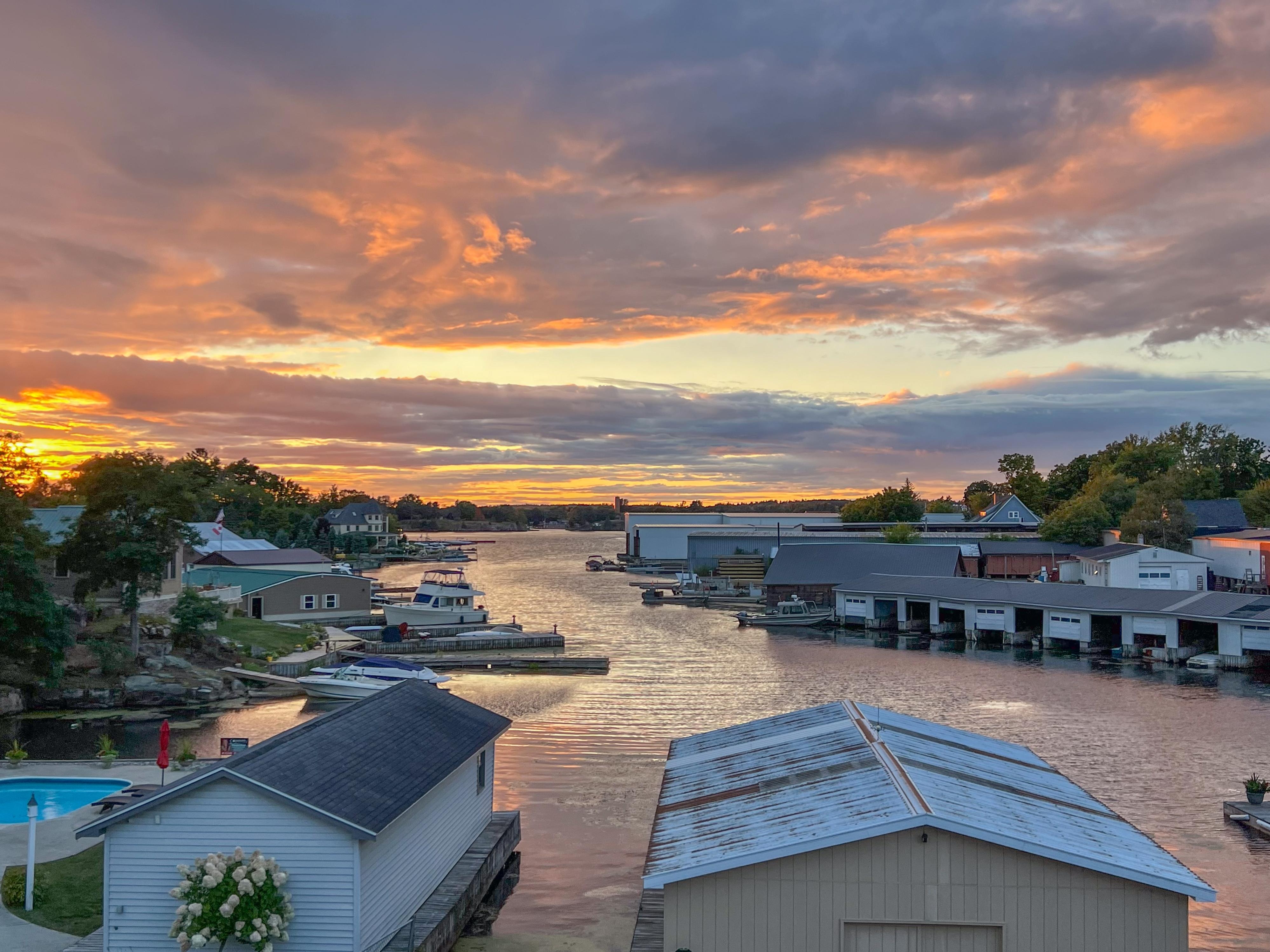 Sunset view from the upstairs deck
