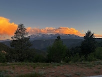 View of Pikes Peak from the porch.