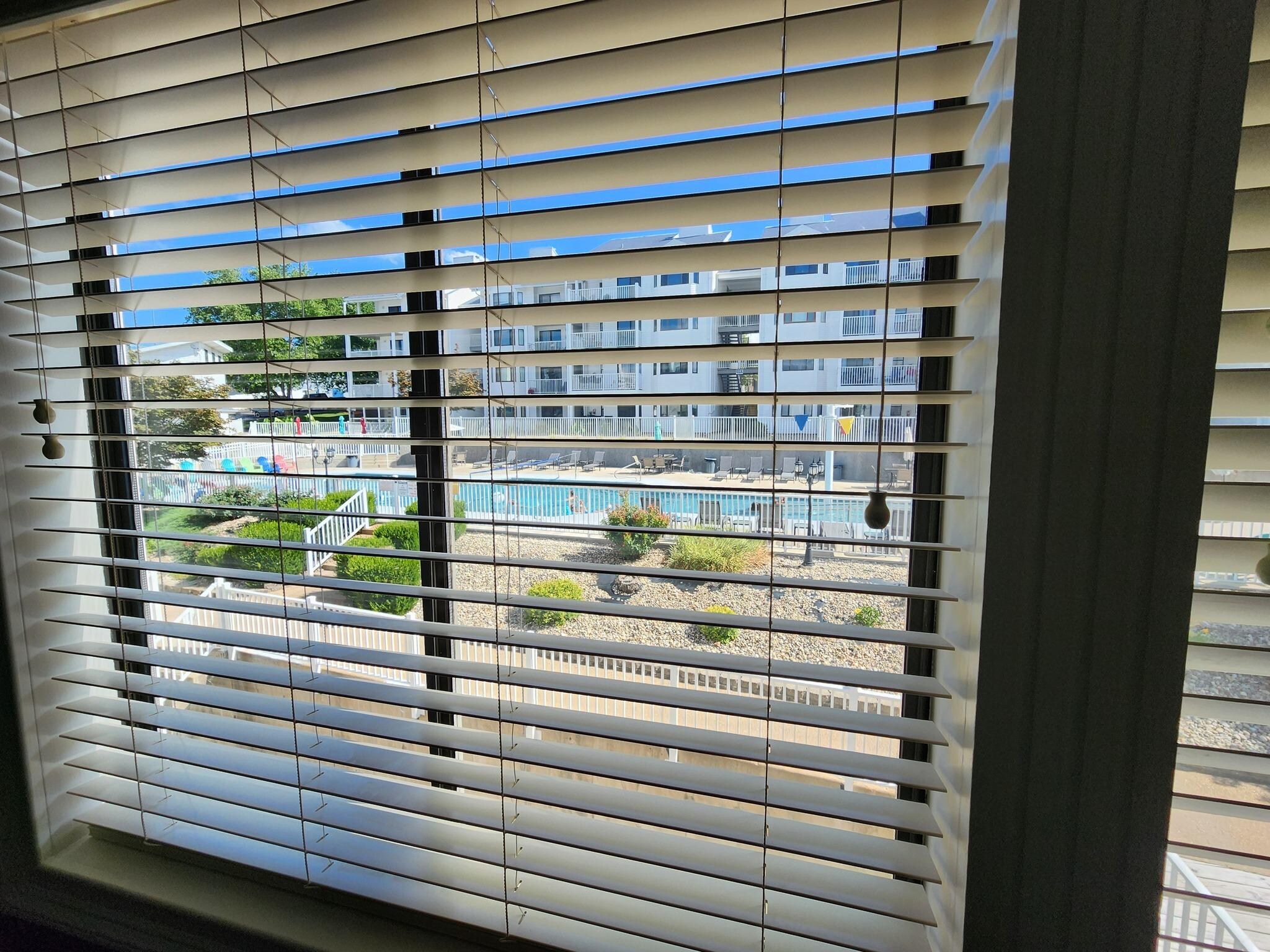 View of pool from bedroom
