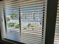 View of pool from bedroom