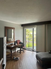 The sliding door panels were the only thing to block the light out, let a lot of light in.