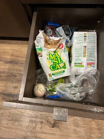 Kitchen drawer with food