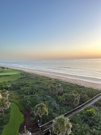 View of golf course and ocean