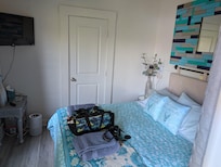 1 bedroom; bath is behind the door you see.