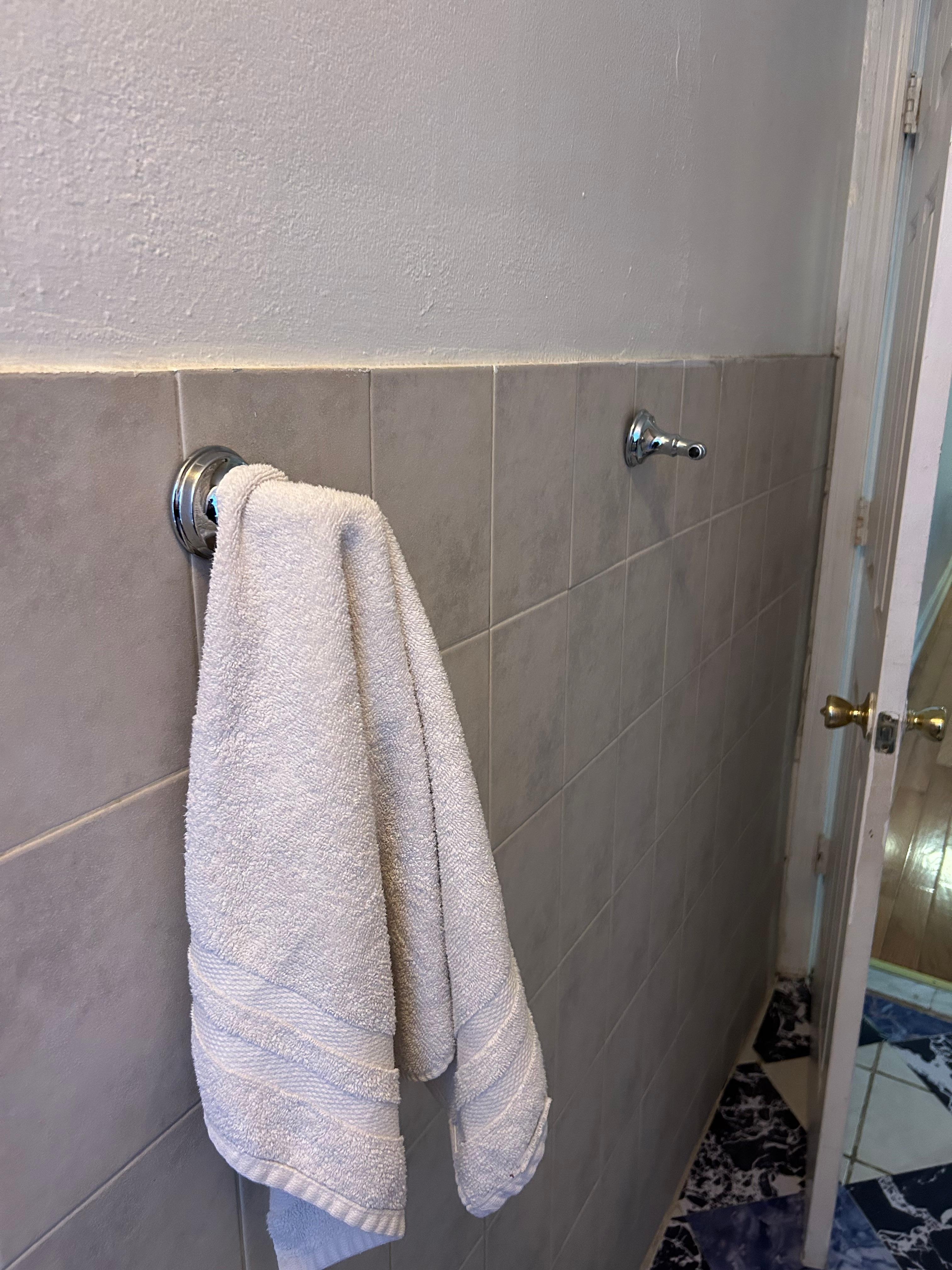 Towel bar missing 