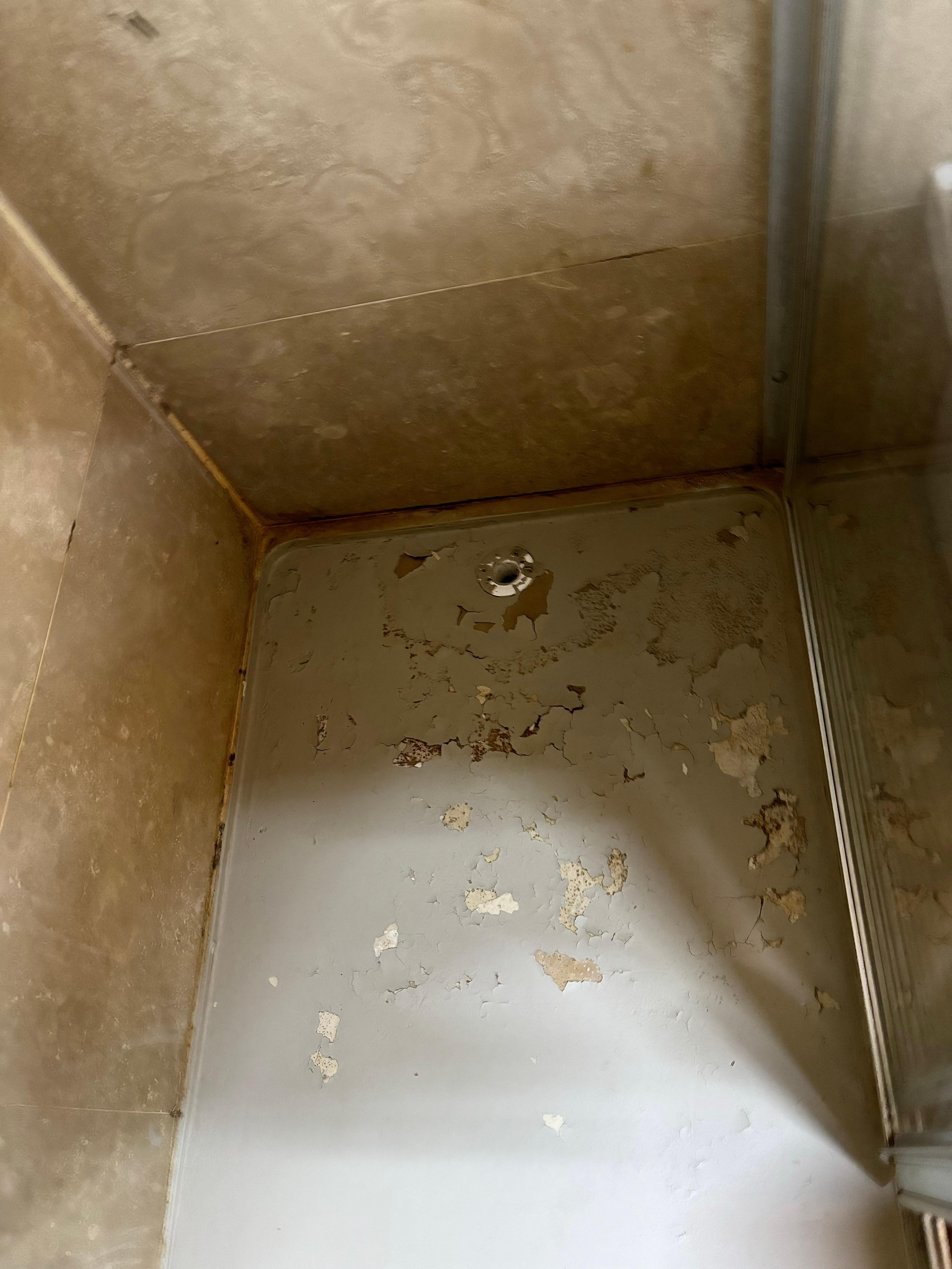 Peeling shower floor
