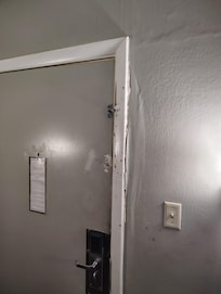 Door frame broken in to
