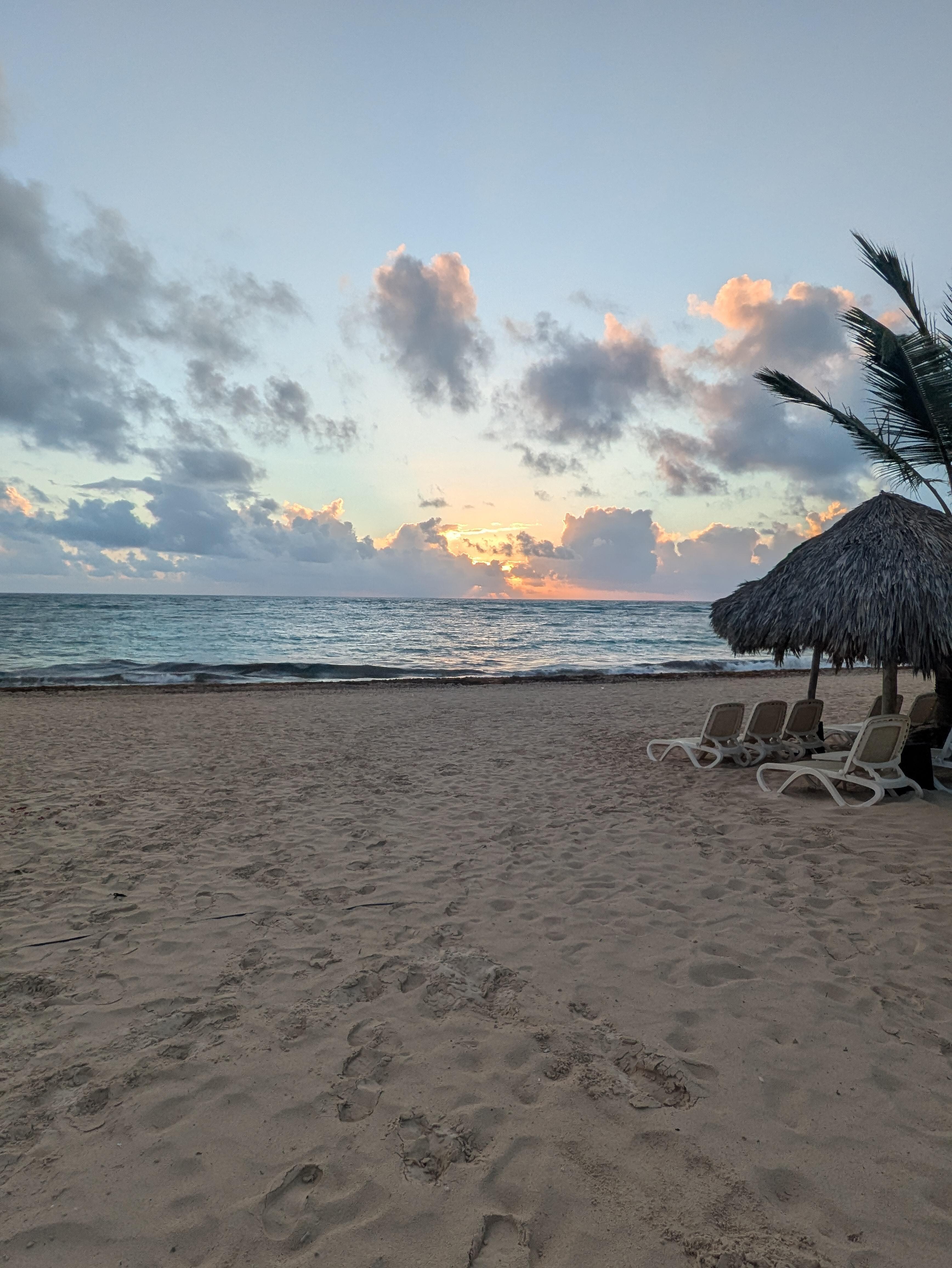 Beach at sunrise.