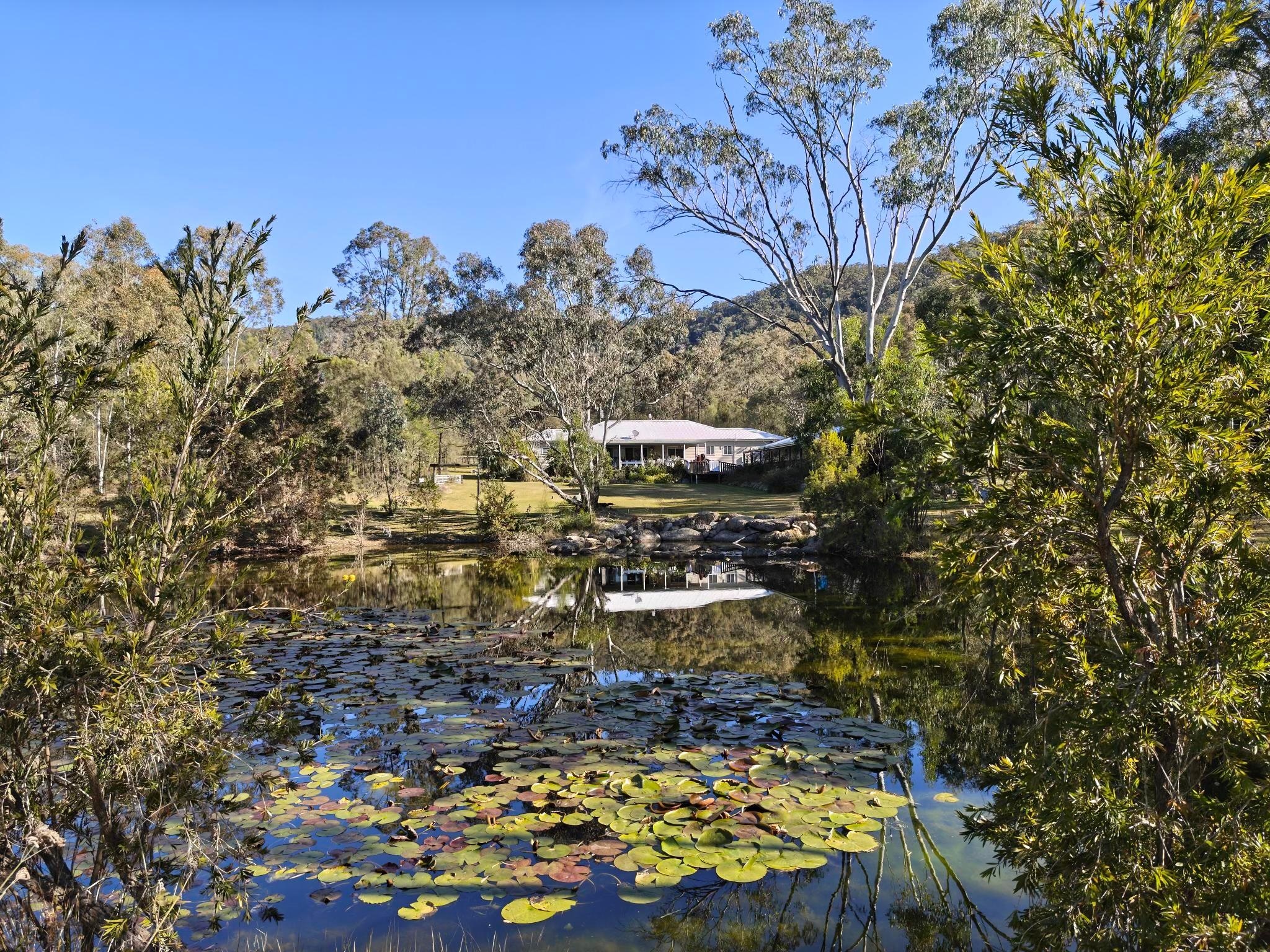 Lake towards house
