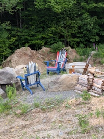 The Adirondacks that are moved to the campfire. There was plenty of wood.