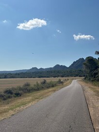 Road leading up before turning into the property- glider planes to the left