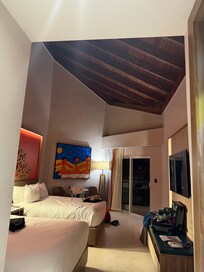 Our room, beautiful high ceilings