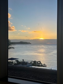My favorite time of the day at the Guam Reef Hotel: Sunset view at the Cafe