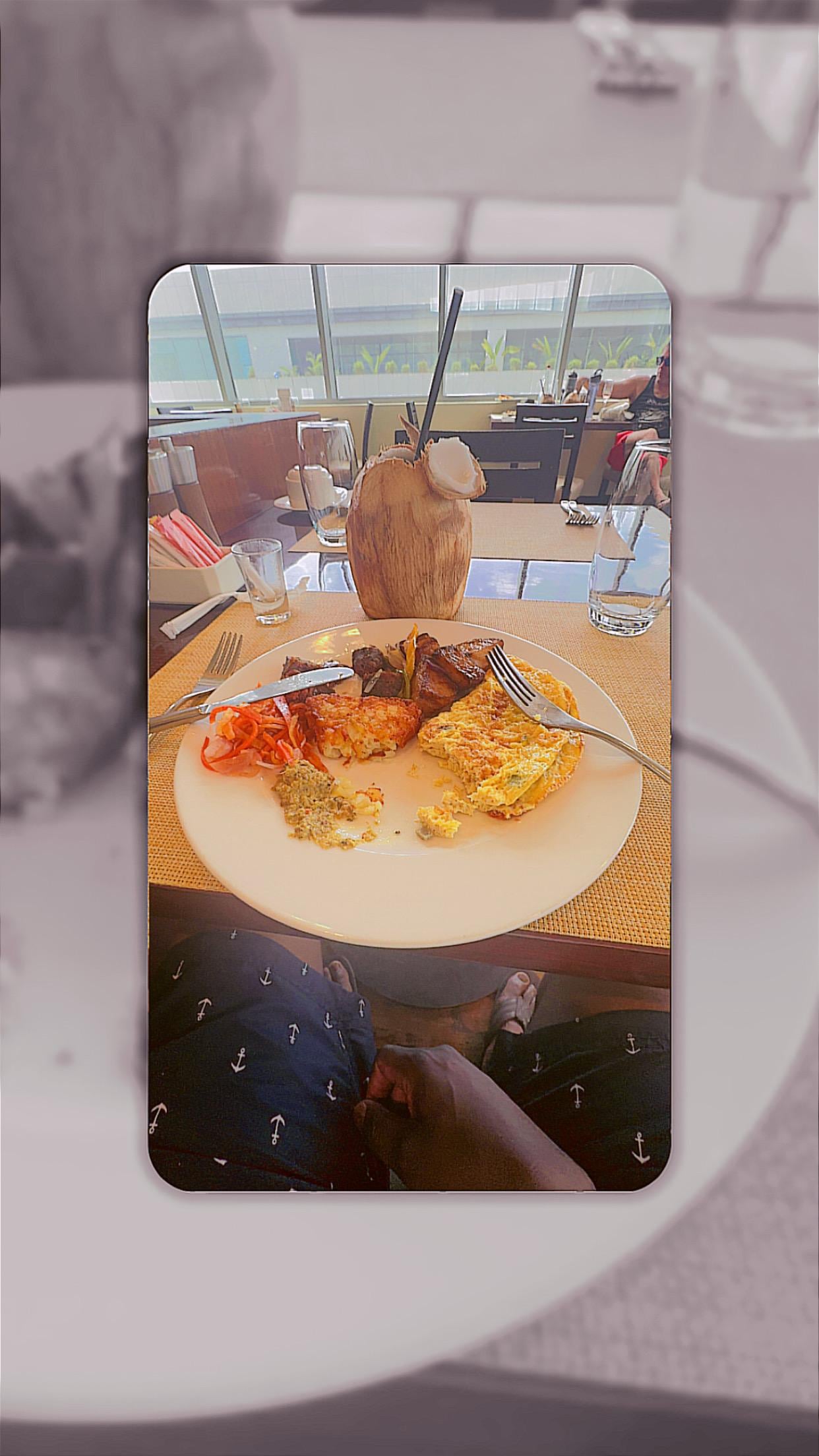 Breakfast with this refreshingly fresh coconut water. 