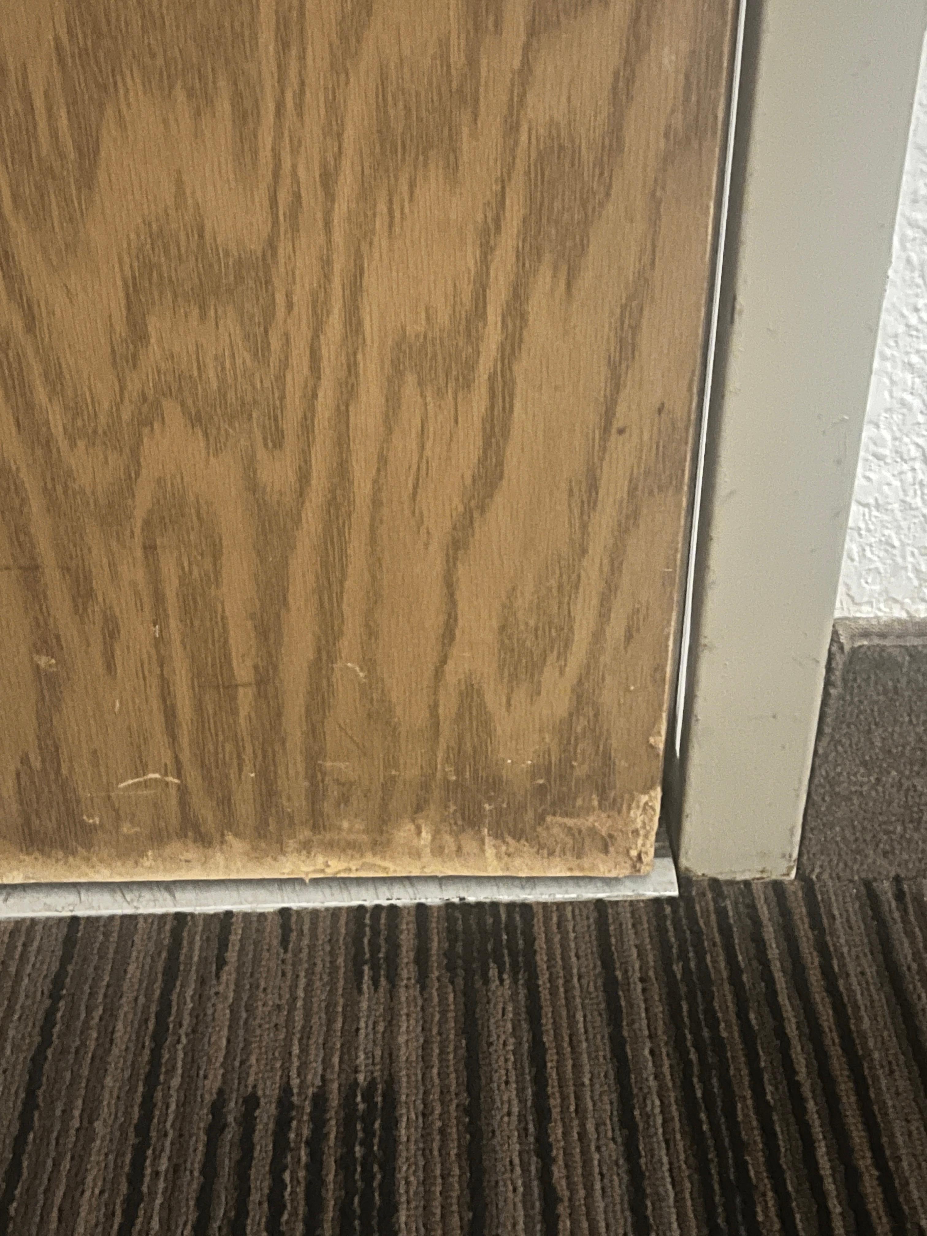 This is the door and looks like water damage 