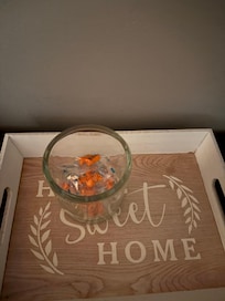 A jar with ear plugs in each bedroom.