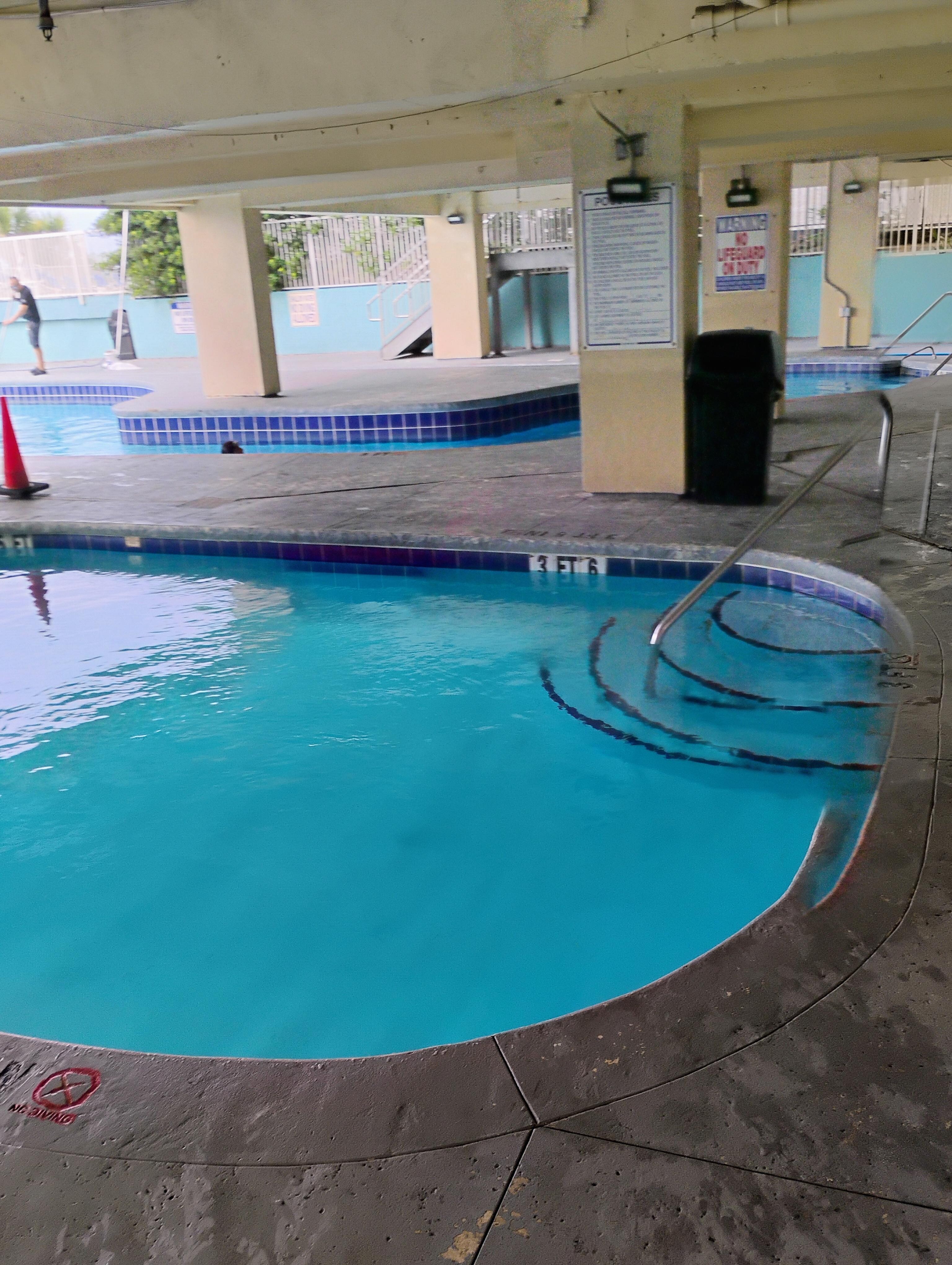 Partially shaded pool