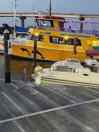 Wharf area and tour boat