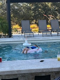 Birthday boy/ graduate enjoying his pooltime
