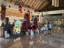 Beautifully decorated for the holidays.