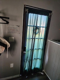 See the gaps of light from around the door where the seal isnt proper.