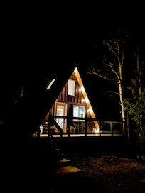 We loved the feel of this cabin, especially at night!