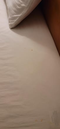 More stains on sheets and pillows