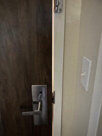 Could see light through the door and so loud