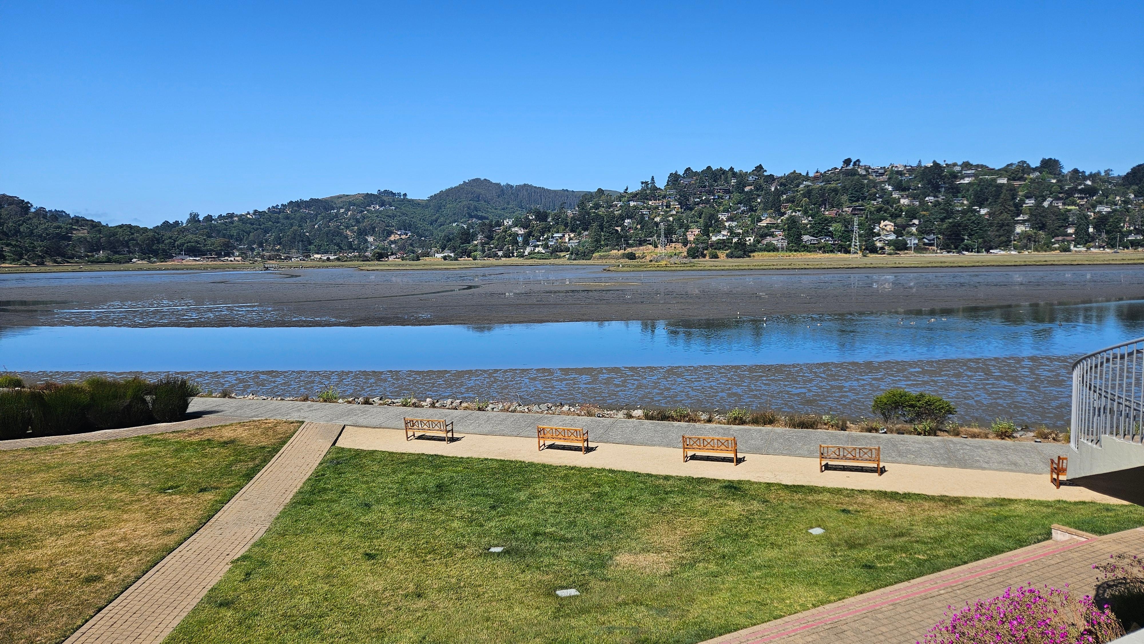 Walking/ biking path around bay, at low tide