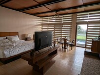 Spacious room with lots of sunlight during the day