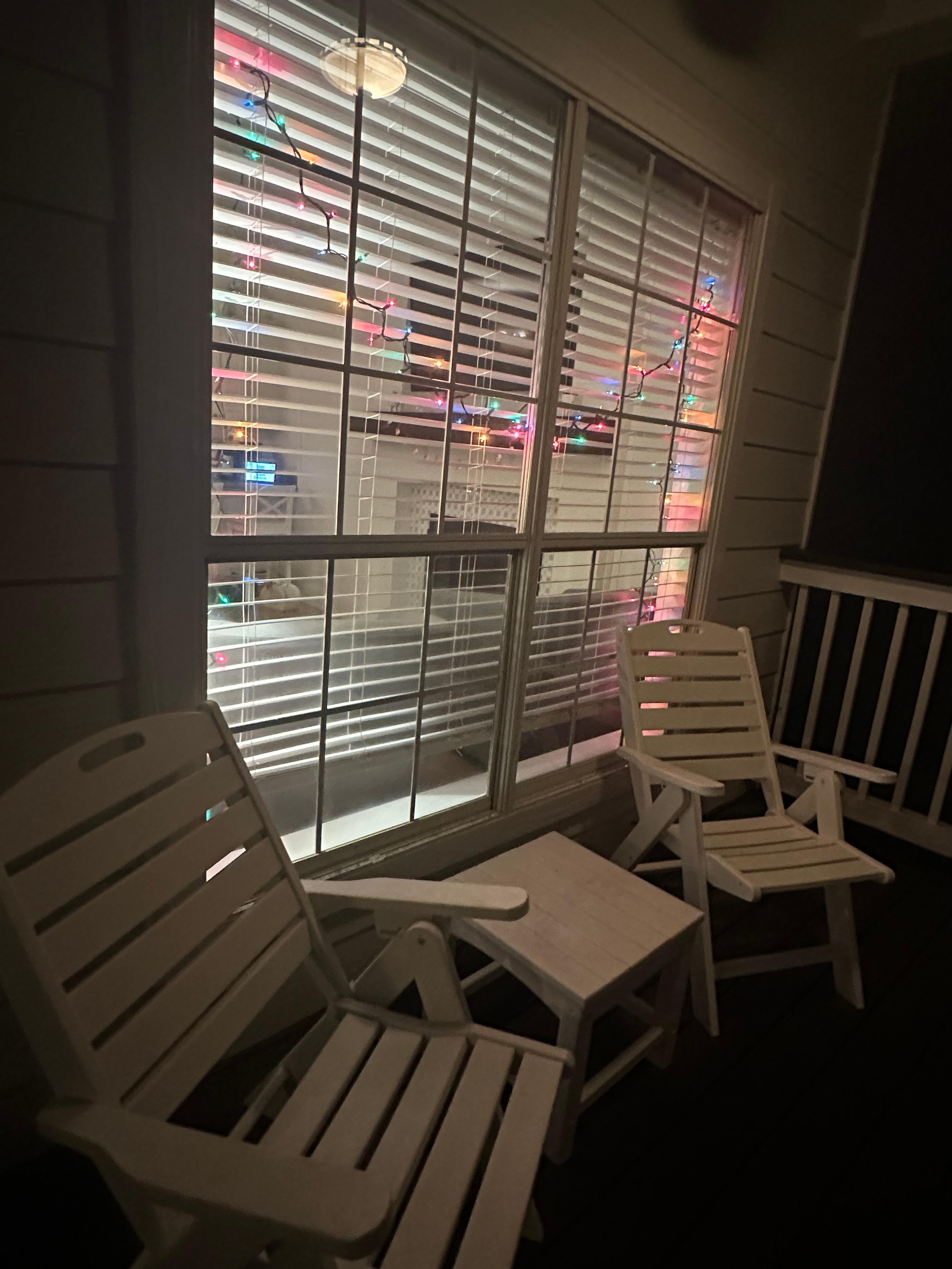 Such a beautiful quiet neighborhood! We strung lights in the front window to match the neighborhood holiday vibe!